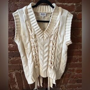 Women's Cream Sweater Vest
